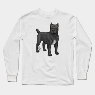 Dog - Cane Corso - Cropped Black Long Sleeve T-Shirt